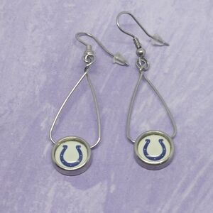 Colts Silver Tone Dangle Earrings China Wincraft